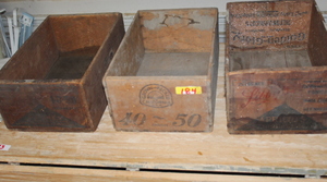 lot 184 image: Vintage Wooden Food Boxes  (Garage)