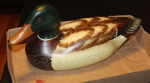 lot 21 image: Wood Carved Duck (Mallard Drake)  (LR)