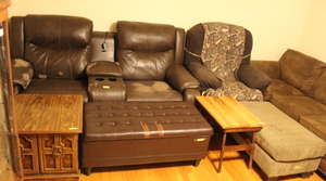 lot 103 image: Furniture - Couch  Love Seat  Autumns  Table Lot  (LR)