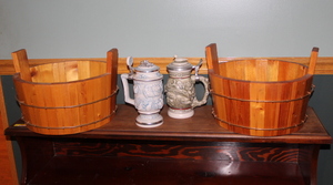 lot 98 image: Beer Steins and Wooden Buckets (DR)
