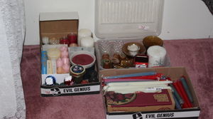 lot 72 image: Candles and Candle Holders  (BR2)
