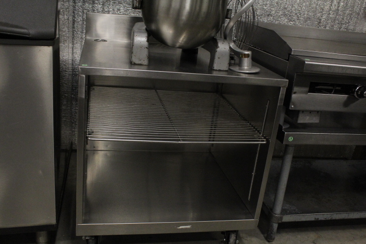 lot 74 image: Stainless steel Work Table on casters