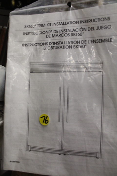 lot 76 image: Trim Kit - Imperial refrigerators lot # 17 & 18