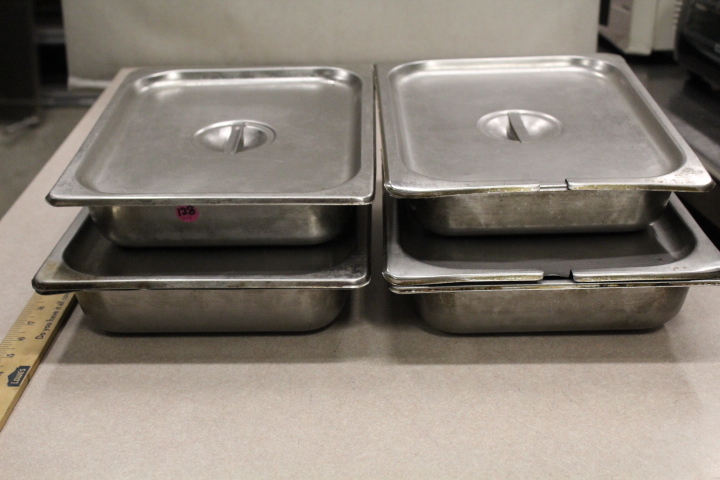 lot 128 image: 12 size pans with lids