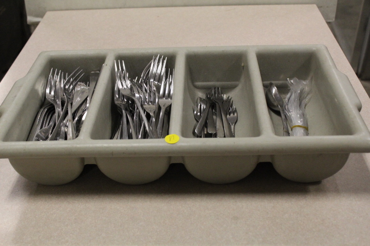 lot 87 image: Silverware & bin