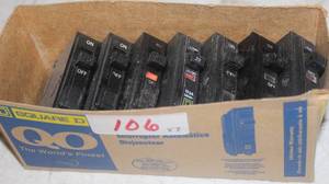lot 106 image: Square D (QO Line) Single Pole Breakers