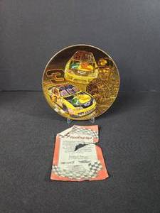 lot 67 image: Hooked Up 6 12 Decorated Porcelain Plate Bordered in 24k gold Dale Earnhardt 2001
