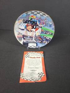 lot 70 image: Finally First  6 12 Decorated Porcelain Plate Bordered in 24k gold Dale Earnhardt 2002