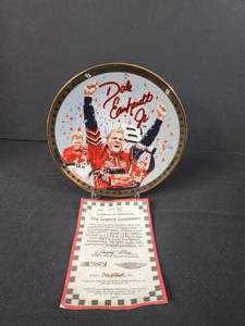 lot 72 image: The Legacy Continues  6 12 Decorated Porcelain Plate Bordered in 24k gold Dale Earnhardt Jr. 2001