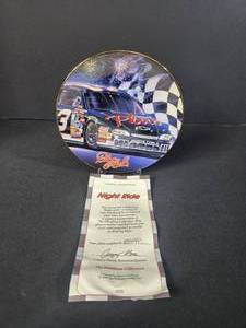 lot 77 image: Night Ride  6 12 Decorated  Plate  Dale Earnhardt  1998 Hamilton Collection