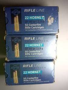 lot 79 image: 3 boxes- 22 hornet ammo