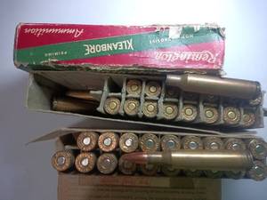 lot 96 image: 2 boxes of Remington 257 Roberts antique boxes