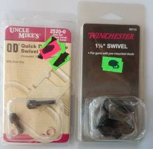 lot 137 image: 1 each  packs of QD quick studs for sling and Winchester swivels
