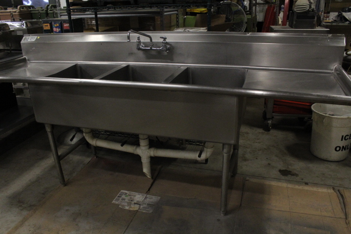 lot 49 image: 3 Bay Sink with Drainboards