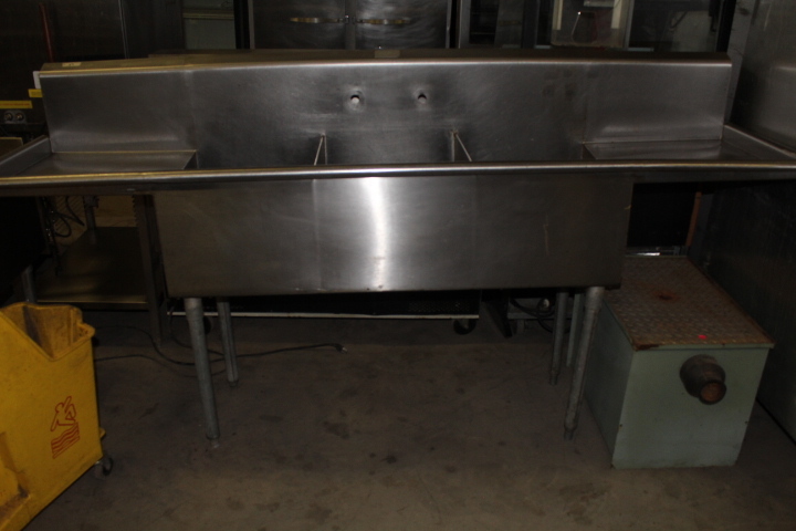 lot 57 image: 3 Bowl Sink with Drainboards