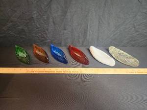 lot 21 image: Vintage lot of 6  6 different Fenton Canoes Bid is times 6