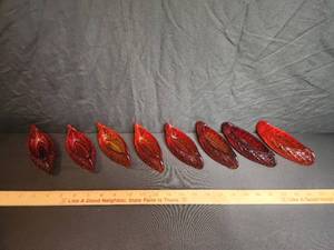 lot 24 image: Fenton 8 piece lot Amberina color 6  Bid is by the piece   Bid amount is times 8