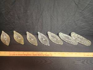 lot 26 image: Fenton 8 piece lot Clear withholder circle in canoe 6 Bid is by the piece Bid amount is times 8