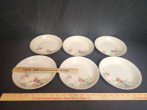 lot 38 image: 6 pieces of Salem China Plates Platinum Gold Alloy