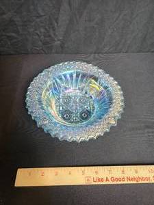 lot 58 image: L. E. Smith Vintage 8 14 Iridescent Carnival Glass Dish
