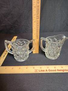 lot 85 image: 2 pc Imperial Glass sugar and creamer