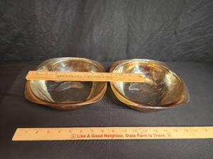 lot 108 image: 2pc Jeannette Marigold Iridescent Carnival Glass