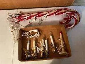 lot 108 image: Lot of Electric Christmas Candy Canes and Candles