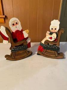 lot 111 image: Mr. & Mrs. Claus Rocking Chairs Lot