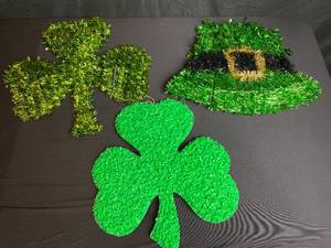 lot 123 image: St. Patricks Day Lot with Melted Plastic Shamrock