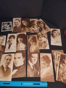 lot 28 image: old Movie star pictures, not sure if they were cut from magazine or if they were made this way.