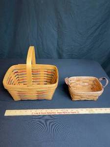 lot 145 image: 2 Longaberger Baskets (small one in poor condition)