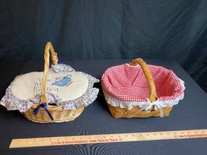 lot 149 image: Kitchen and RedWhite Checkered Baskets