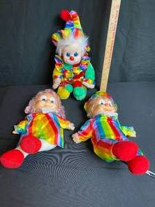 lot 162 image: Lot of 3 Clown Dolls