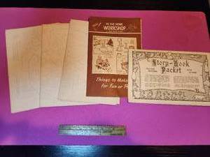 lot 44 image: Vintage wood working patterns and book