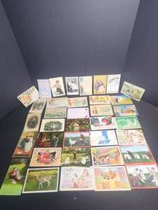 lot 47 image: Old Post Cards humorous most used with writing