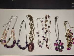 lot 85 image: lot of 7 purple necklaces avon and others