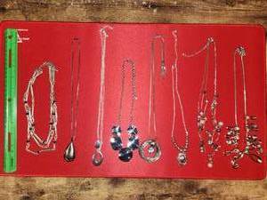 lot 149 image: lot of 8 silver toned necklaces