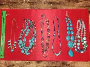 lot 152 image: lot of 6 blue  turquoise necklaces