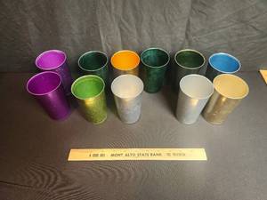 lot 14 image: 11 Vintage Aluminum Bascal Tumblers - Assorted Colors