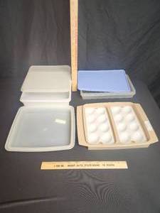 lot 28 image: Tupperware Cracker box, Deviled eggs carrier, Storage container