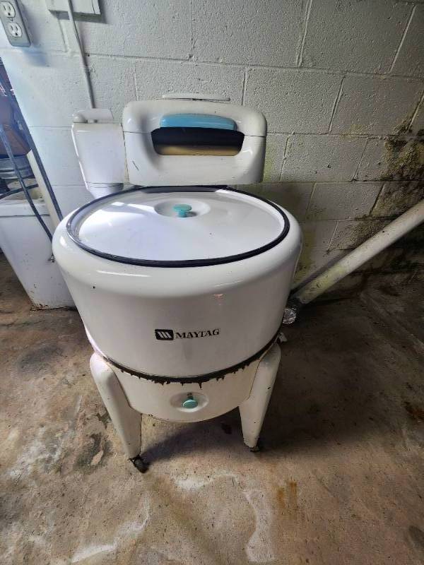 Estate Sale Vintage Maytag Ringer Washer, Double Wash Tub, Hand tools ...