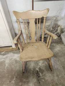 lot 12 image: Old Wooden Rocking Chair