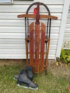 lot 39 image: Rocket Plane Runner Sled and Ice Skates