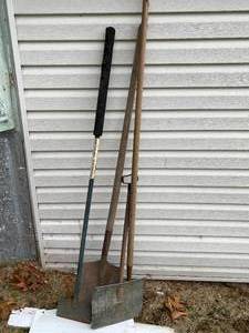 lot 69 image: Ice Breaker, Spade Shovel, Garden Rake, Small Shovel