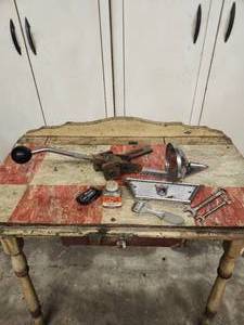 lot 112 image: Old Car Parts and Wrenches