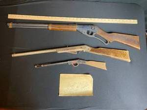 lot 24 image: Red Ryder Pellet Rifle, Daisy 500 Shot,  and Cork Toy Gun