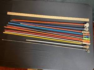 lot 25 image: Lot of Vintage Wooden Carnival Canes Walking Sticks