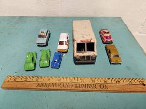 lot 13 image: Lot of Diecast Tin Cars, Cragstan Postal Truck