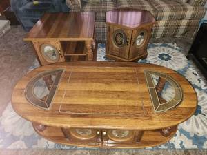 lot 62 image: 3 piece coffee table and end stands set