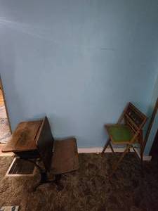 lot 4 image: Old School desk and Chalk Board